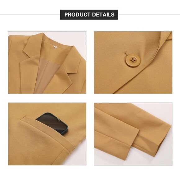 Alsogo Women’s Camel Khaki Blazer – Size Large, NWT, Career & Casual Layering - Picture 6 of 10